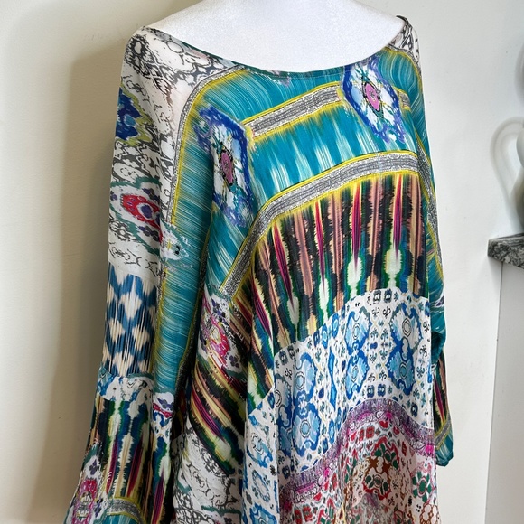 Johnny Was Supra Print Floral Pullover Blouse Plus Size 2X - Picture 4 of 4